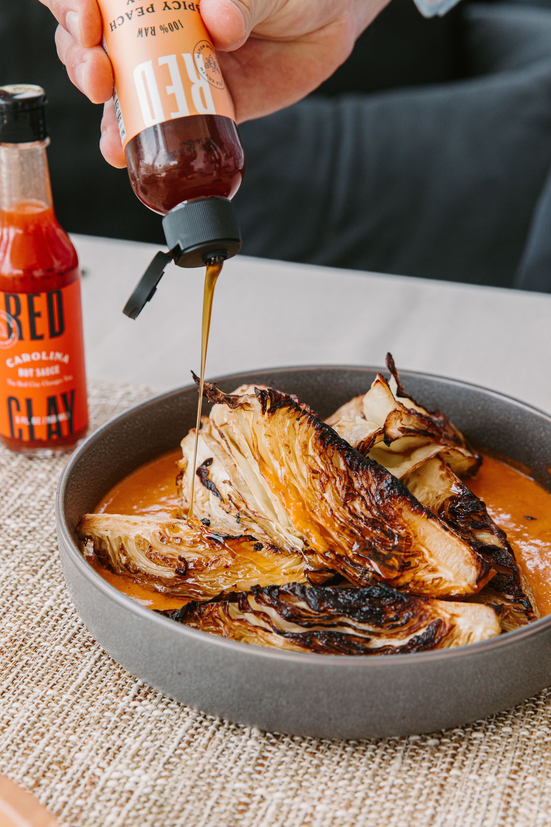 Glazed Bradford Cabbage with Fresh Romesco