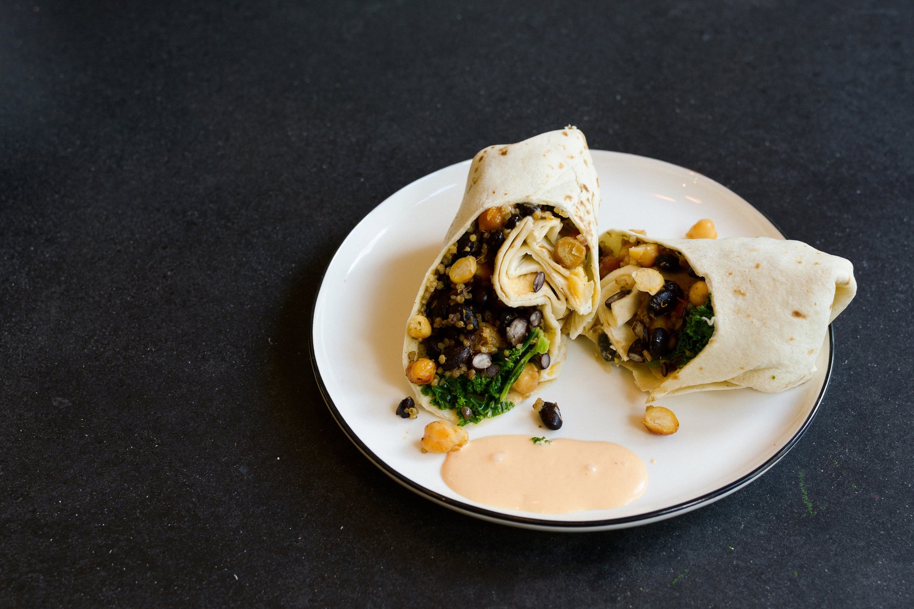 Smoked Chick Pea and Black Bean Wraps