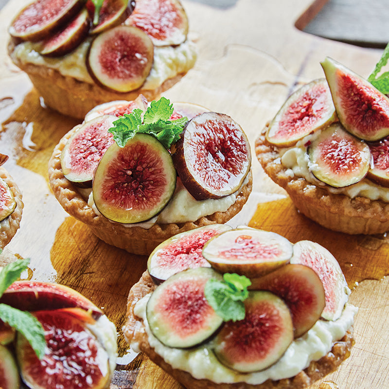 Mascarpone & Fig Tarts With Hot Honey, Green Peanut Oil